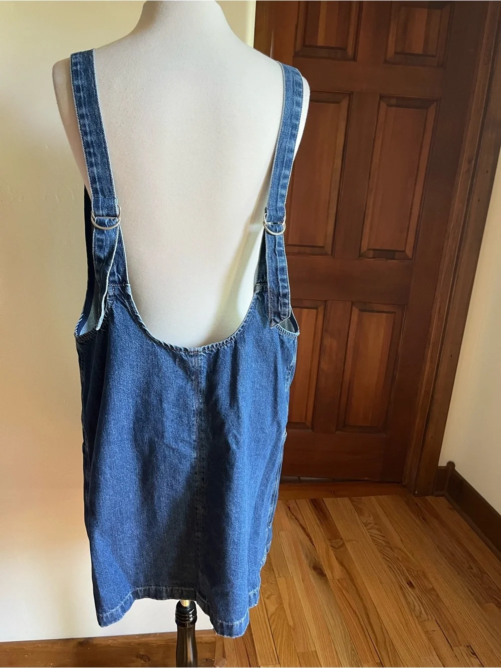 We The Free High Roller Skirtall Indigo Denim V-Neck Boho Hippie 70s Mini Dress - Picture 4 of 6